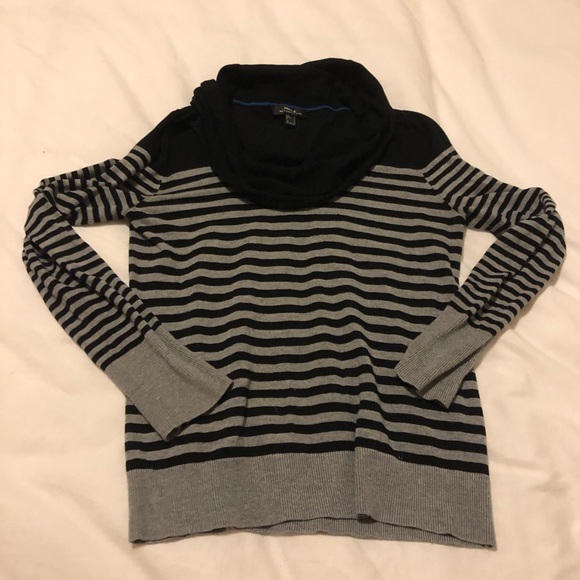 Mexx Cowl Neck Black and Grey Strip Sweater Size Small - Picture 3 of 5